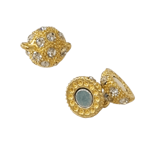 Gold tone magnetic clasp with cubic zirconia image 0