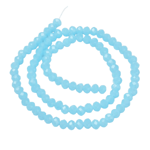 3mm Cyan Opaque Rondelle Beads