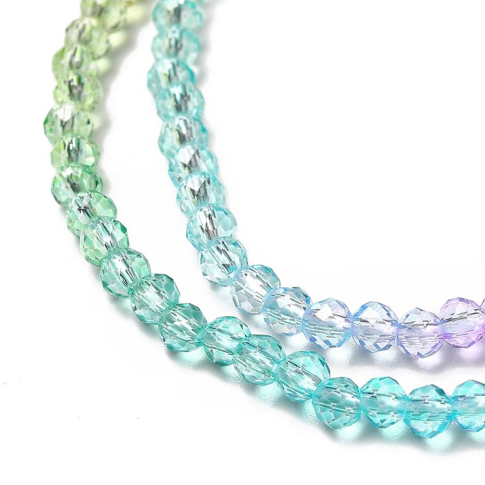 3mm Gradient Rainbow Coloured Facetted Beads