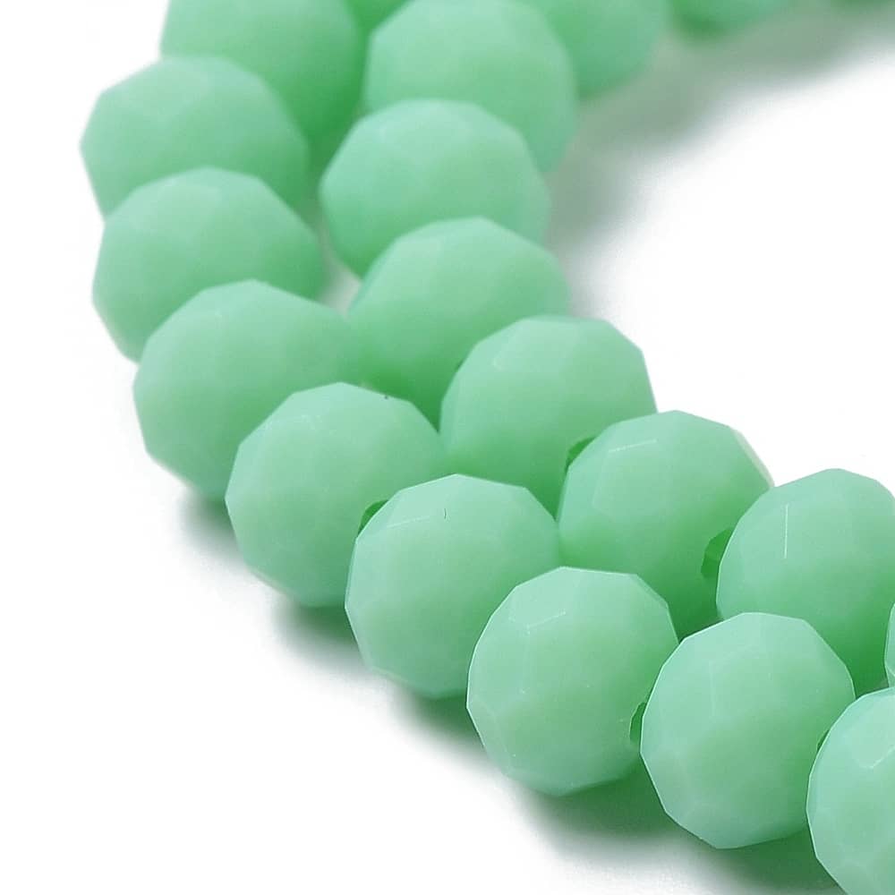 3mm Light Green Opaque Rondelle Beads