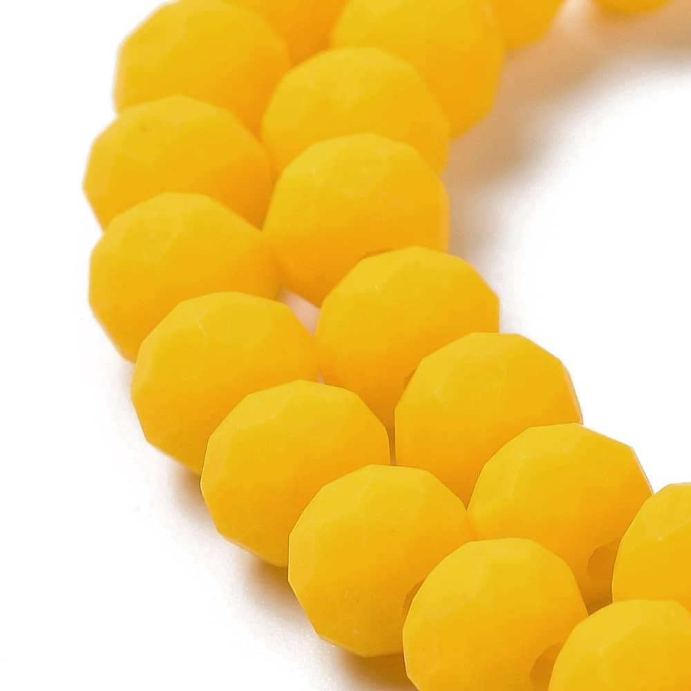 3mm Yellow Opaque Rondelle Beads