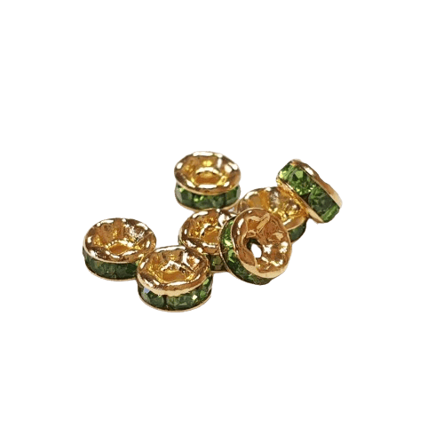 4mm Gold Plated Rhinestone Spacer Beads image 3