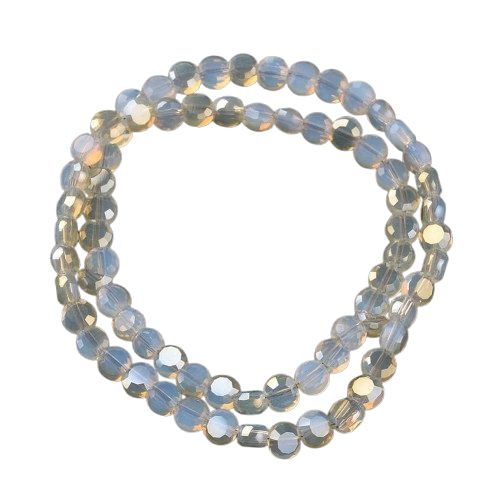 6mm Glass Rainbow AB Coin Beads