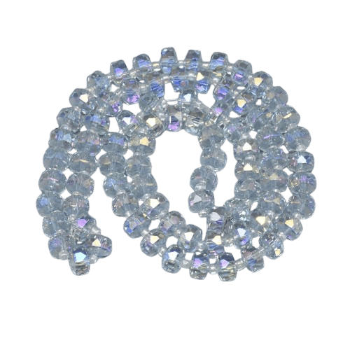 Flat Rainbow Electroplated Glass Beads