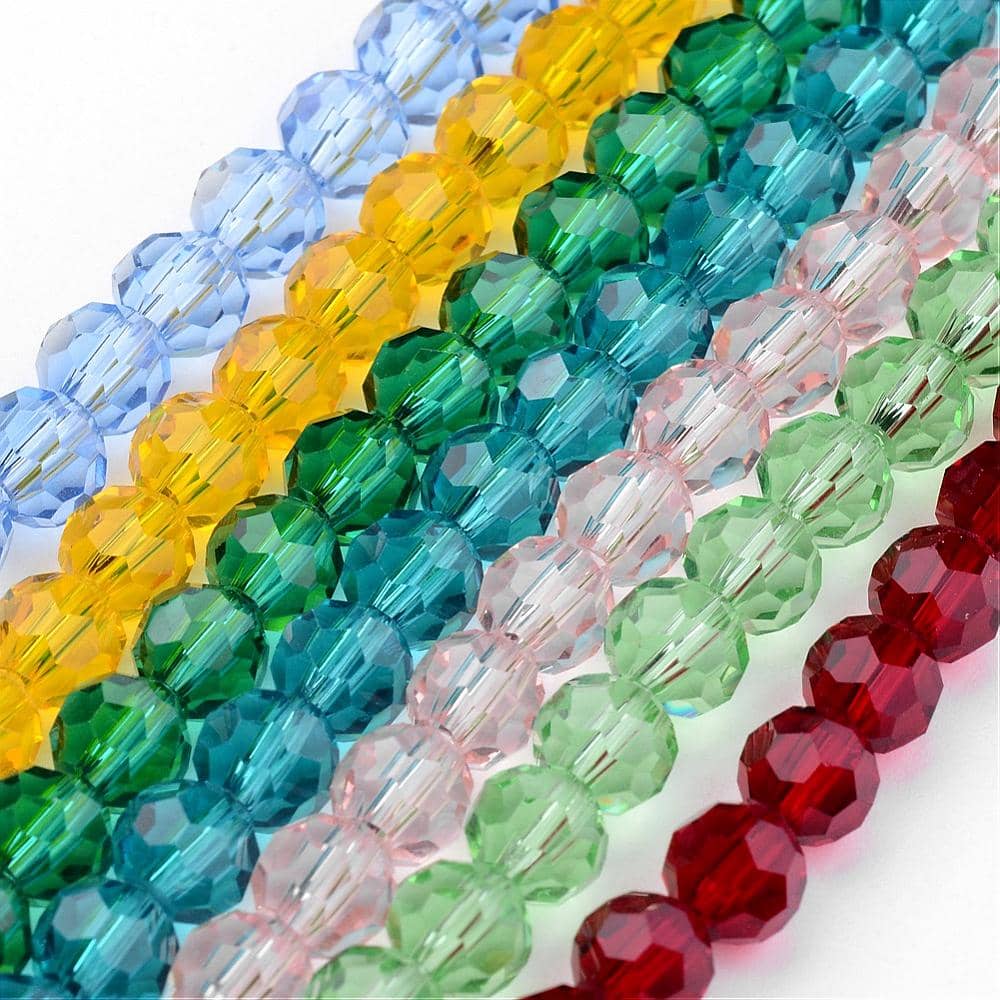 4mm Transparent Facetted Round Beads