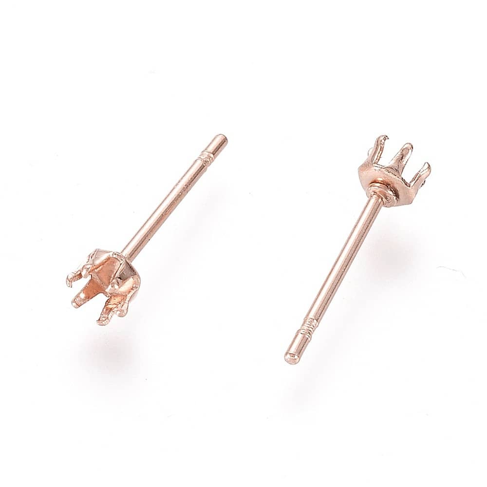 Rose Gold Stainless Steel Prong Studs
