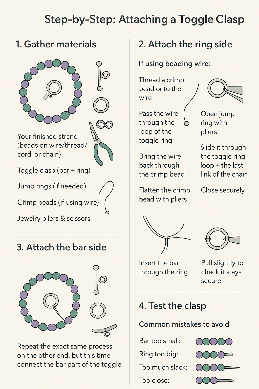 Toggle clasps, how to use them and their benefits