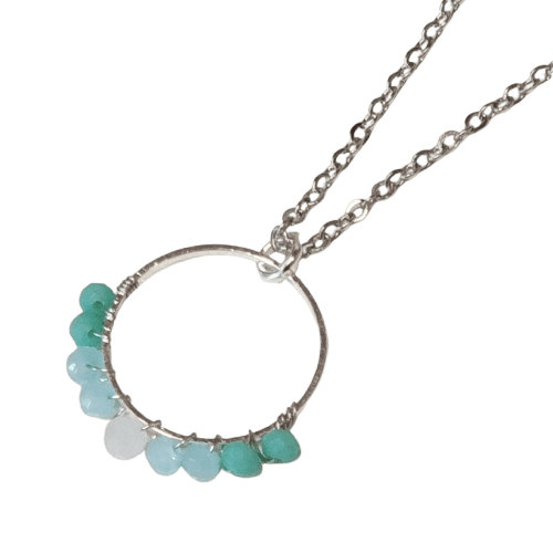 Wire wrapped hoop necklace