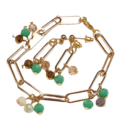 Paperclip Bracelet and Earring Set image 1