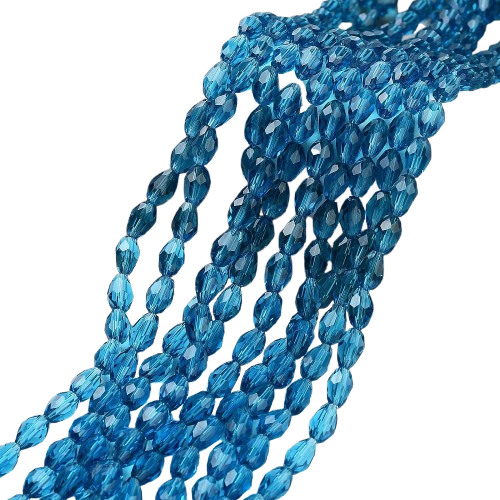 Facetted Teardrop Dark Turquoise