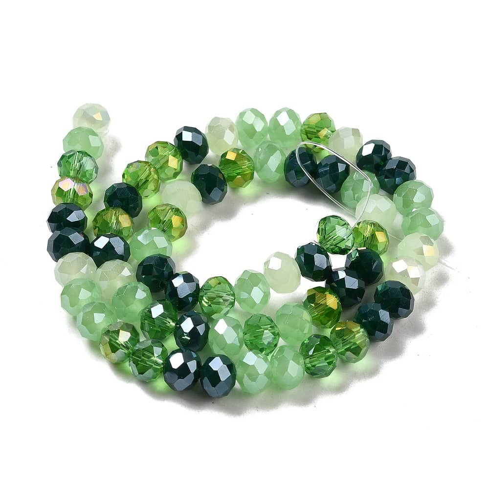 Mixed Green Rondelle Strands