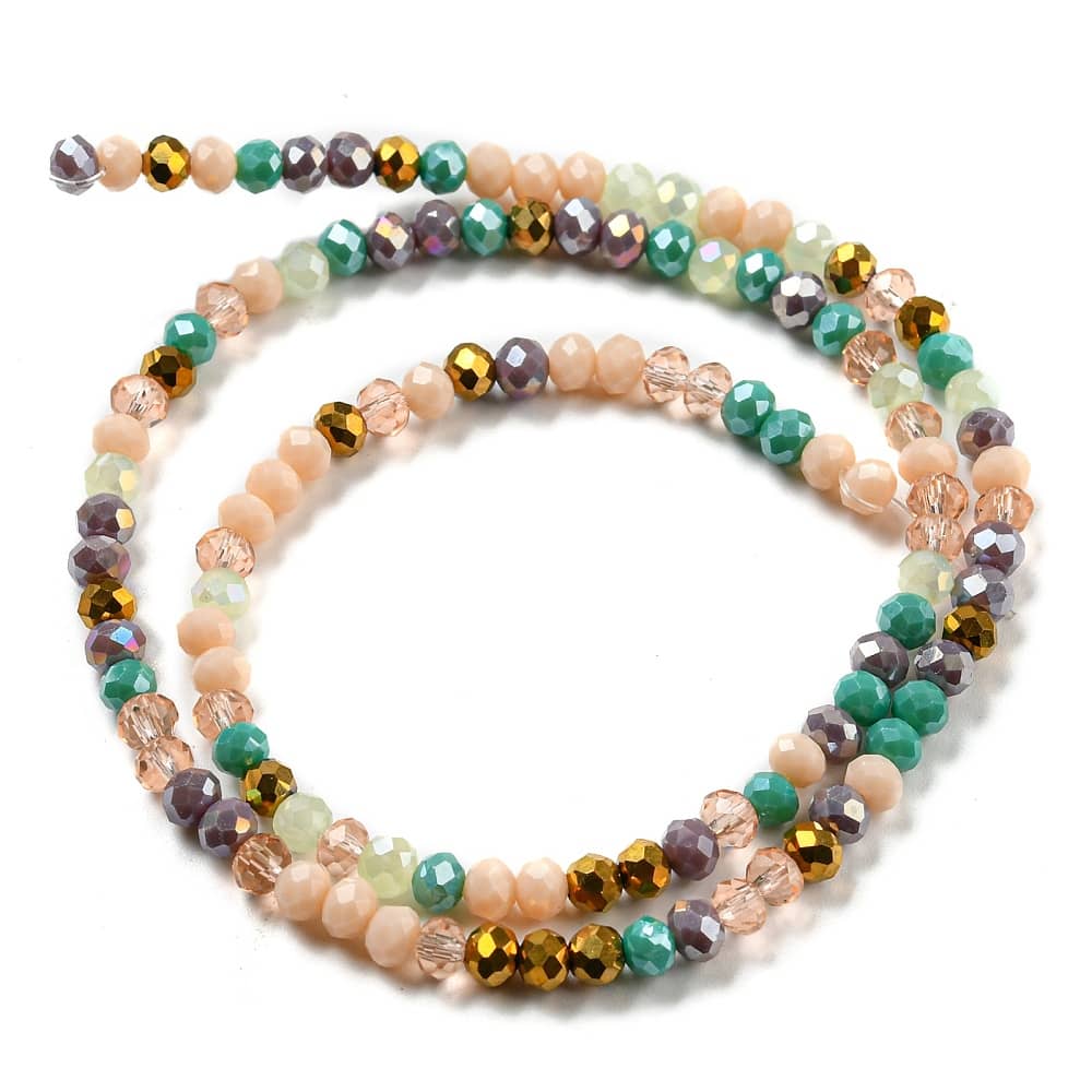 Mixed Green and Gold Rondelle Strands