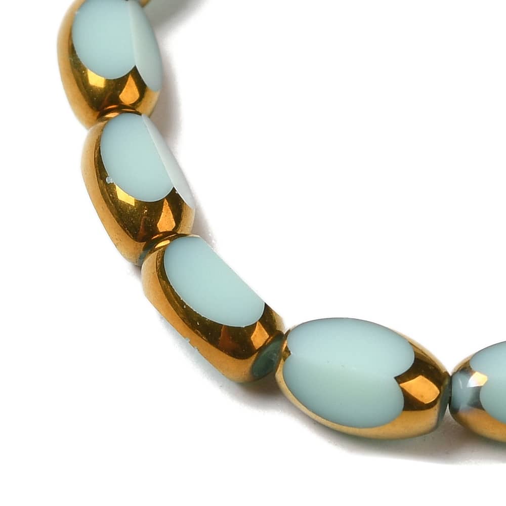 Electroplate Oval Honeydew Beads