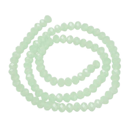 6mm Light Green Opaque Rondelle Beads
