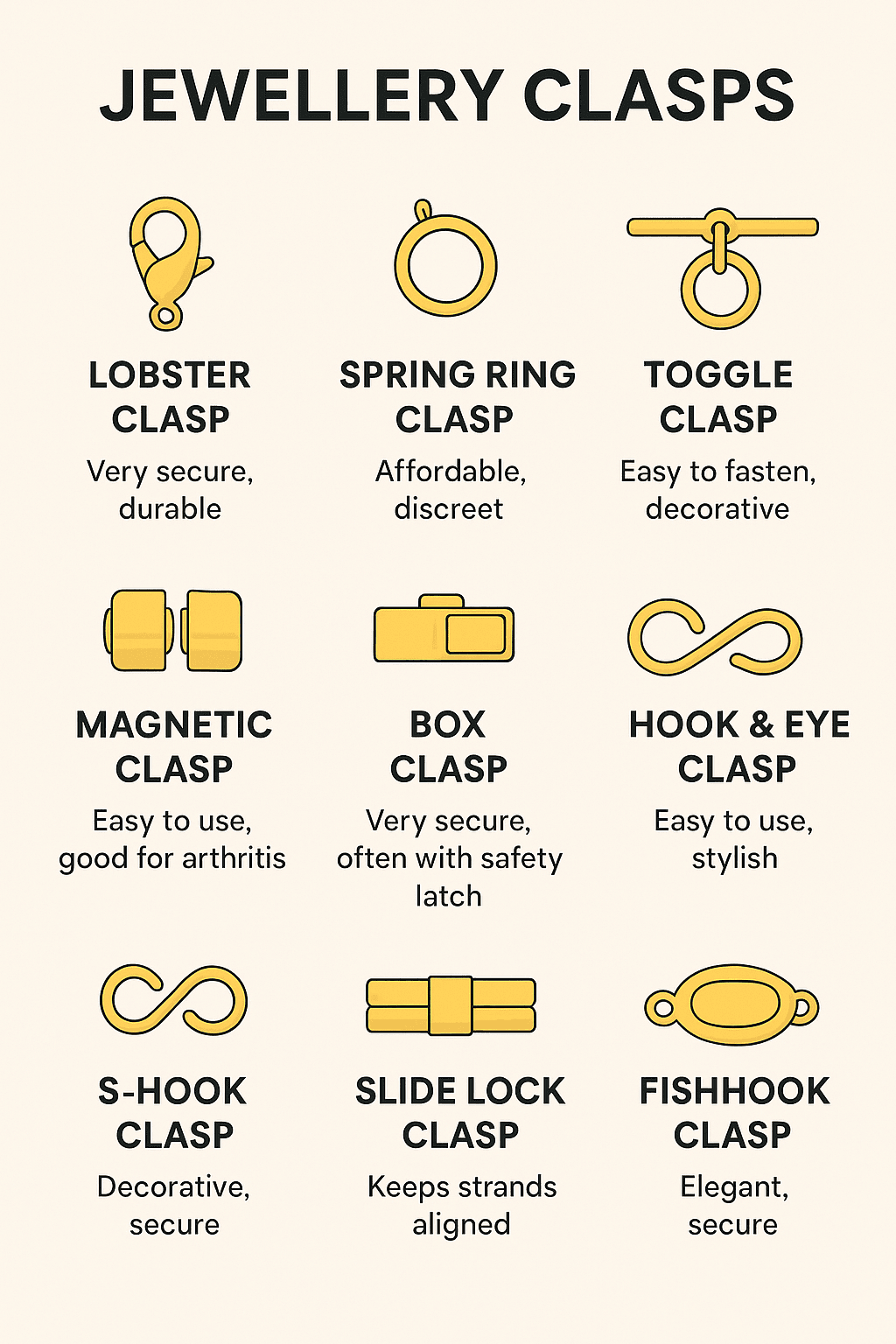 Guide to different Clasps and when to use them