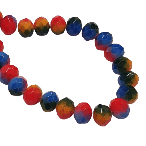 Multicoloured 8mm Glass Rondelles image 0