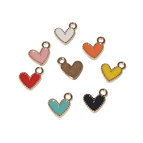 Small Enamel Heart Charm image 0