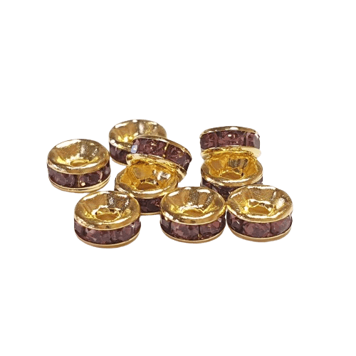 4mm Gold Plated Rhinestone Spacer Beads image 2