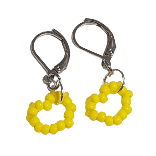 Make Your Own Seed Bead Heart Earrings image 1