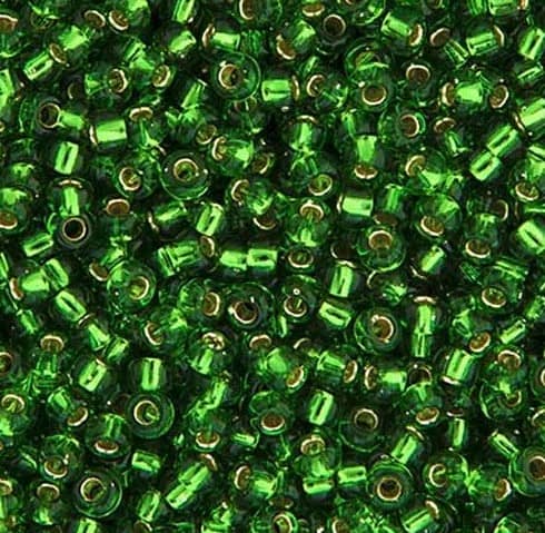 Green Silver Lined Miyuki Seed Beads image 0