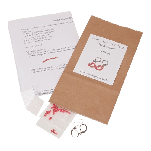 Make Your Own Seed Bead Heart Earrings image 5