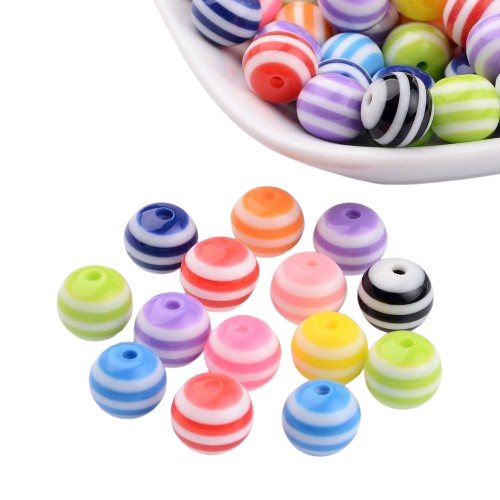 Striped Resin Beads