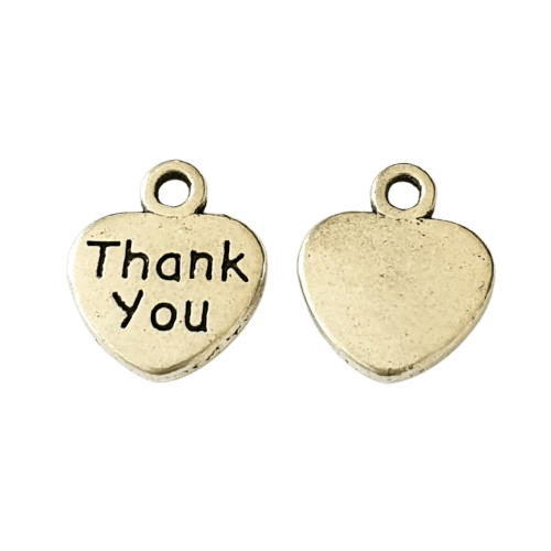 Antique Silver Tone Thank You Charm image 0