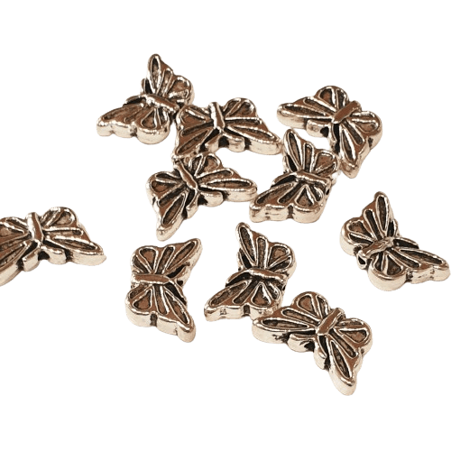 Silver tone butterfly bead image 0