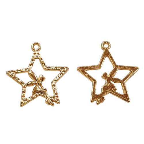 Fairy in Gold Moon Charm image 0