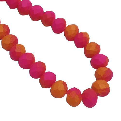 Pink and Orange 8mm Glass Rondelles image 0