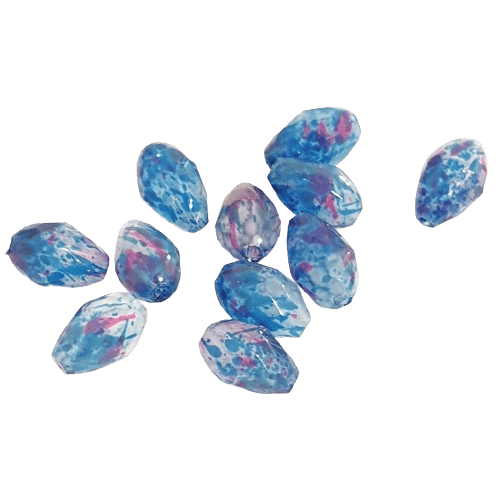 Blue & Fuchsia Glass Drop Bead image 0
