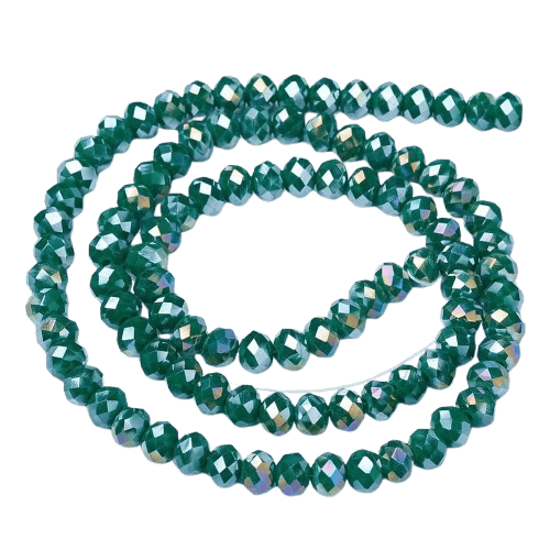 2mm Dark Green Mini Rondelles