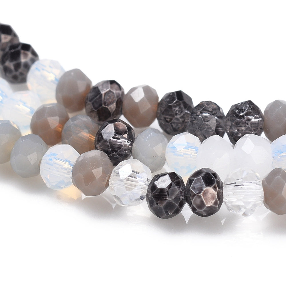 2mm Grey Mix Mini Rondelles