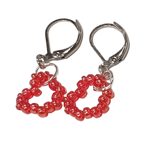 Make Your Own Seed Bead Heart Earrings image 2