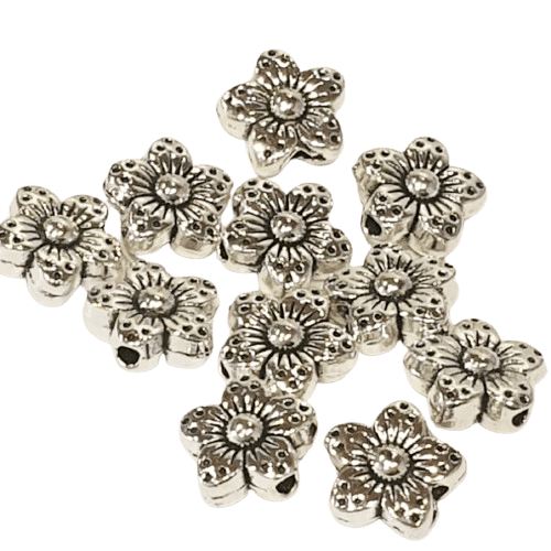 Silver Flower Spacer Bead image 0