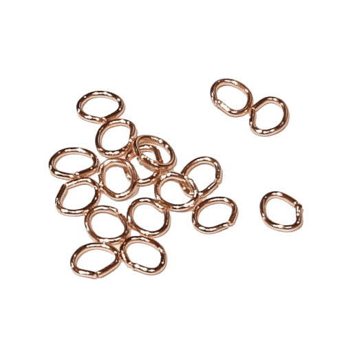 7mm Gold Plated Oval Jump Rings image 0