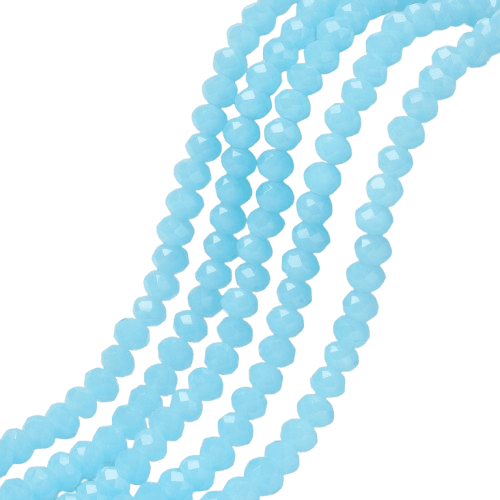 3mm Cyan Opaque Rondelle Beads