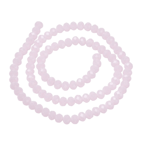 3mm Light Pink Opaque Rondelle Beads