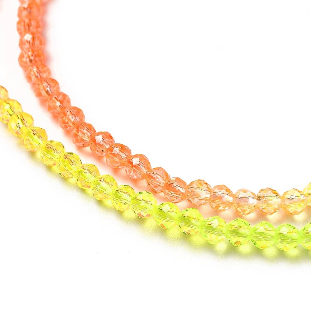 3mm Gradient Citrus Coloured Facetted Beads