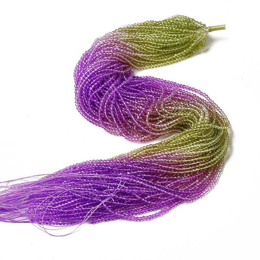 3mm Gradient Olive & Purple Coloured Facetted Beads