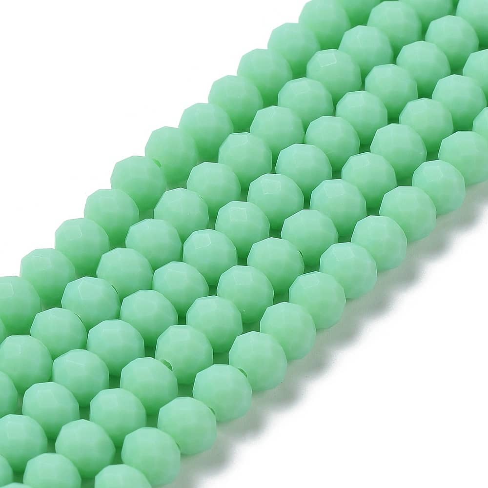 3mm Light Green Opaque Rondelle Beads