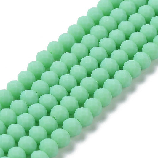 3mm Light Green Opaque Rondelle Beads