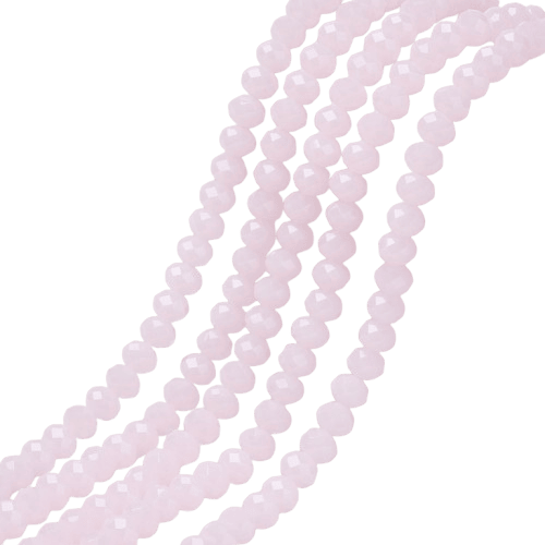 3mm Light Pink Opaque Rondelle Beads
