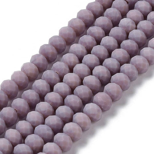3mm Dusty Purple Opaque Rondelle Beads