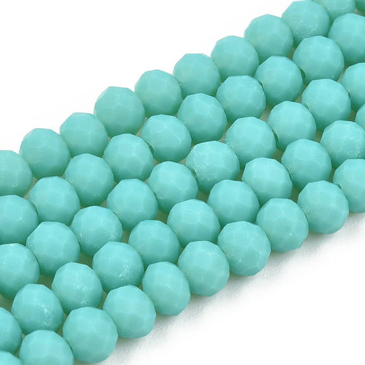 3mm Turquoise Opaque Rondelle Beads
