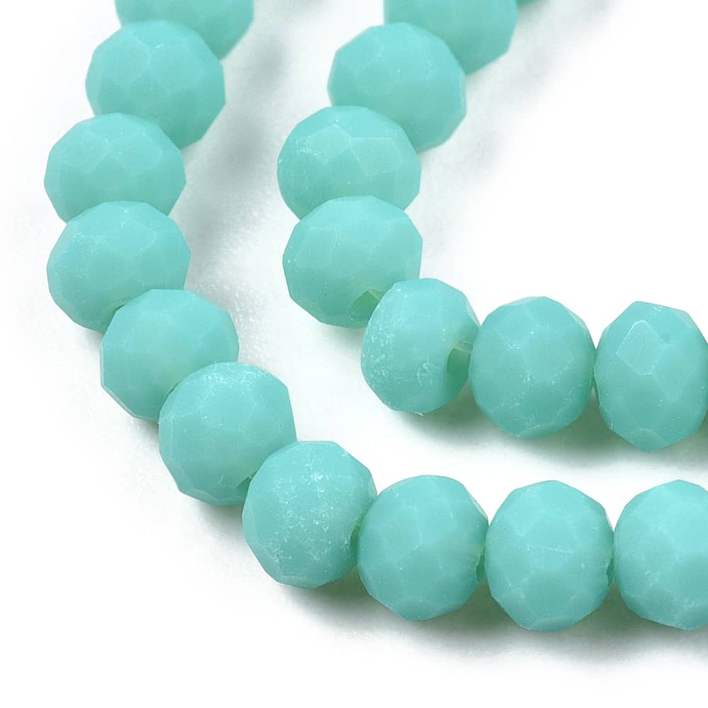 3mm Turquoise Opaque Rondelle Beads