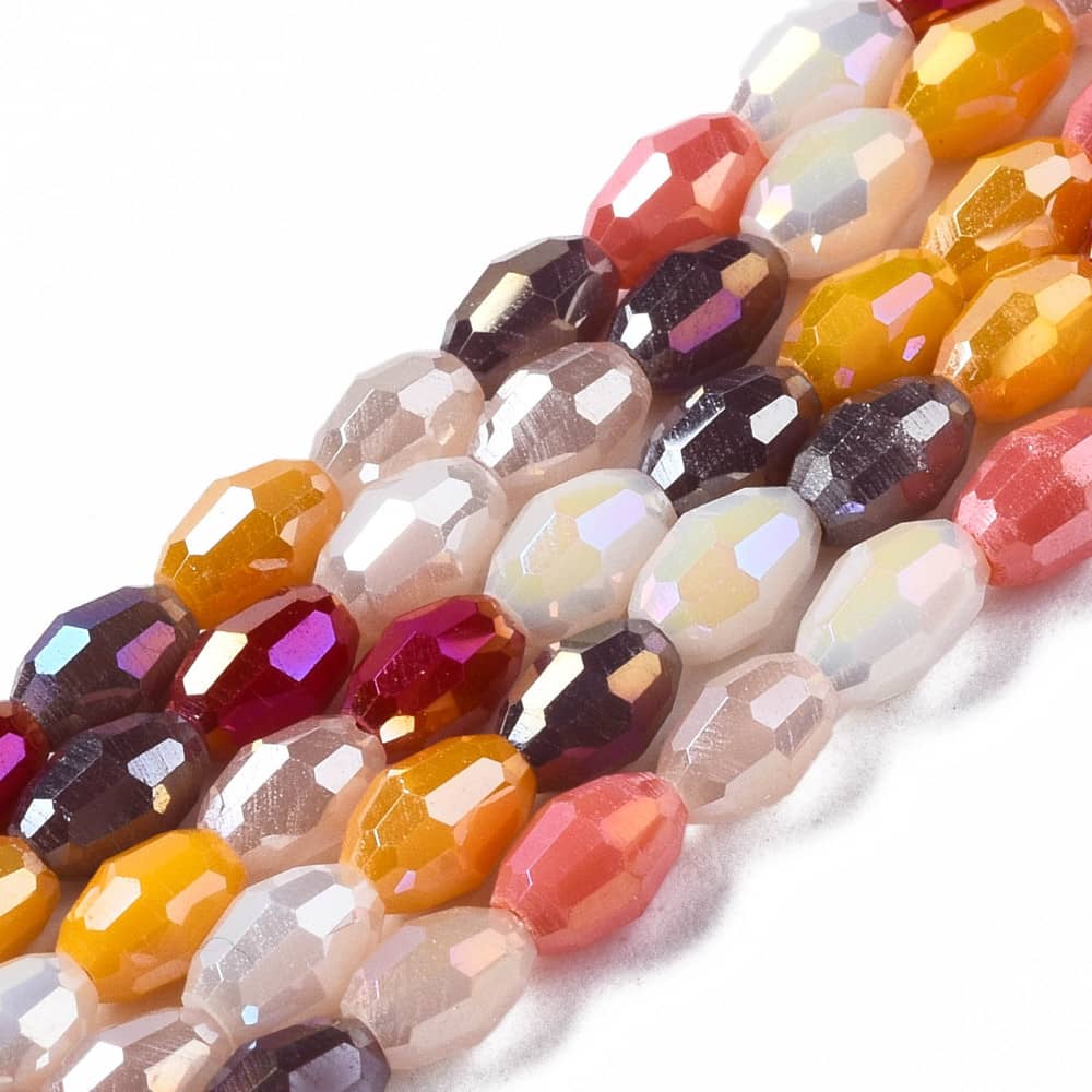 Glass Rice Beads - Light Red Mix