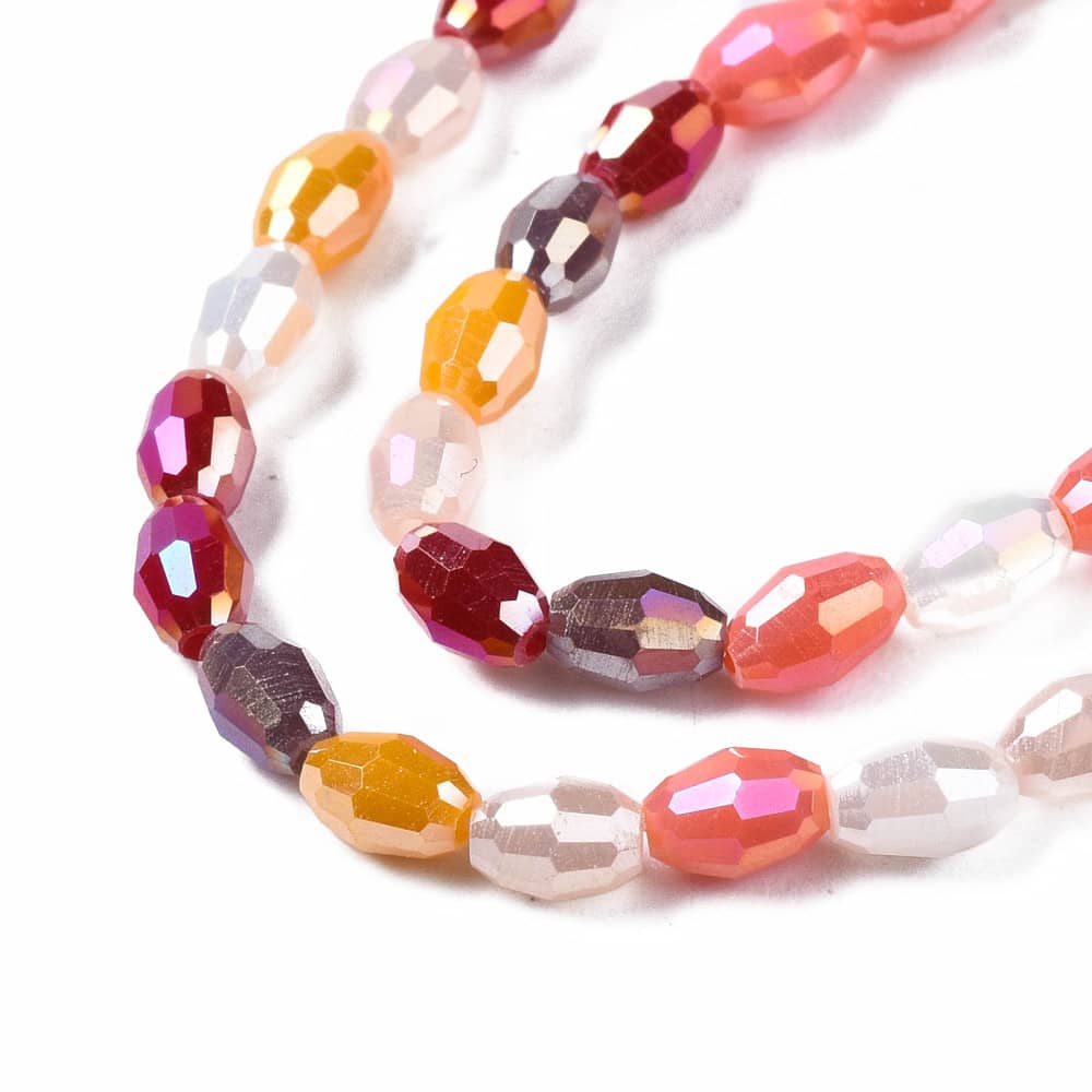 Glass Rice Beads - Light Red Mix