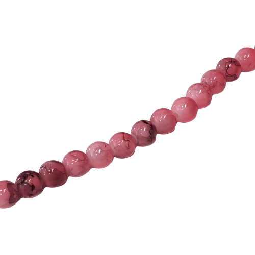 Pink Mottled Beads Round image 0