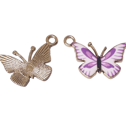 Enamel Purple Butterfly Charm image 0